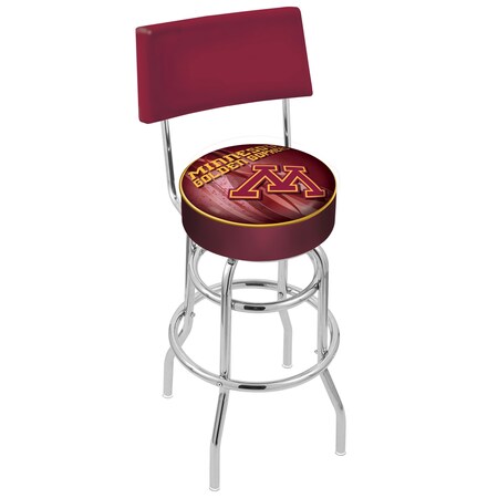 Holland Bar Stool Co 25" Chrome 2-Ring Minnesota Swivel Bar Stool, Back L7C425MinnUn-D2